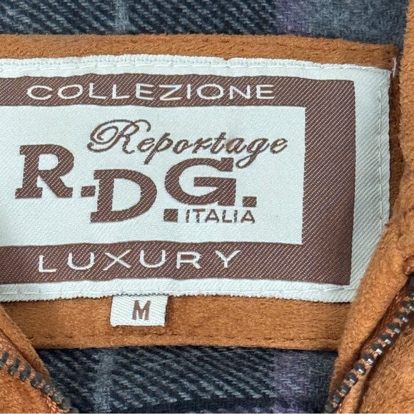 Vtg Reportage R.D.G. Italia Luxury Suede Brown Men’s Jacket Size Medium - Picture 7 of 16